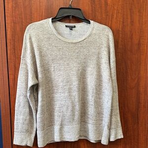 Eileen Fisher Tan Heathered 100% Organic Linen Knit Sweater